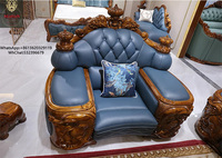 Nouveautés : Ensemble de canapés en cuir de luxe, style européen, design antique, Chesterfield modulaire pour hôtel, maison, salon