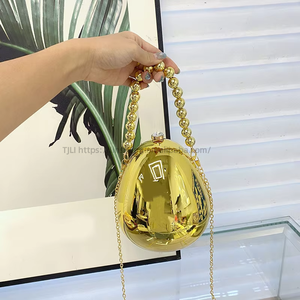 Metallic <b>Mirror</b> <b>Acrylic</b> Cyberpunk Style Unique Minimalist Spherical Evening Handbag Locking Buckle Single Strand Tanjing - Product Image 4