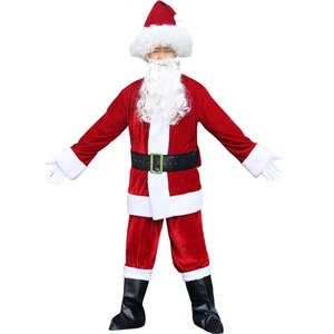 Costume de Mascotte Père Noël Rouge pour Hommes Adultes – Idéal pour <span class=keywords><strong>Carnaval</strong></span>, Halloween et Noël - Product Image 1
