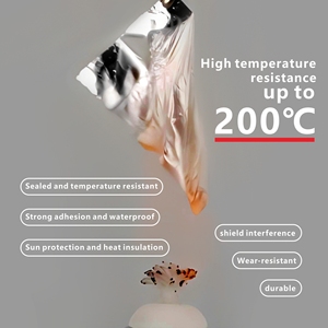 Gümüş HVAC alüminyum folyo bant ile akrilik yapıştırıcı su geçirmez isıya dayanıklı maskeleme için kendinden aşındırma gümüş şap koli bandı - Product Image 5