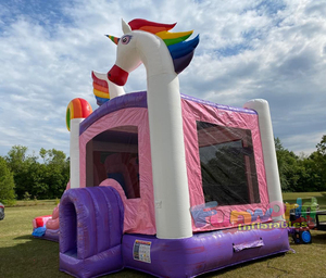 Château gonflable rose à bas prix, très vendu, avec toboggan, trampoline pour enfants, toboggan gonflable, château gonflable combiné - Product Image 6