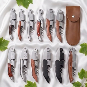 Tire-bouchon décapsuleur en acier inoxydable avec logo personnalisé et manche en bois <span class=keywords><strong>de</strong></span> rose – Cadeau promotionnel pour mariages et événements - Product Image 1
