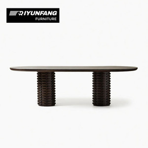 Tavolo da Pranzo Ovale <span class=keywords><strong>in</strong></span> <span class=keywords><strong>Legno</strong></span> Massello Fatto a Mano, Stile Nordico Elegante e Moderno, Ecologico e Stabile per Arredamento Casa e Ristoranti - Product Image 4