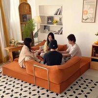 Sofa Bed Modular Zenmoon Kain Chenille Gaya Jepang 2 Dudukan Dapat Diputar Dapat Dipindahkan Vakum Terkompresi untuk Ruang Tamu