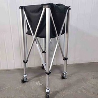 Chariot de rangement pliable et détachable pour récupération de balles avec roues pour tennis, tennis de table, badminton - Grande capacité pour plusieurs sports