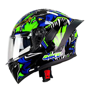 DOT ECE承認ダブルレンズM/L/XL/XXLファッションフルフェイスモトクロスatvカートフリップアップオートバイヘルメット - Product Image 5