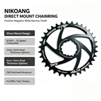 Manivelle de vélo en aluminium usinée CNC à montage direct 30T/32T/34T/36T/38T/40T Décalage 1mm/6mm pour vélos de route
