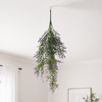 Plantes artificielles suspendues de haute précision, couleur lavande, pour hôtel, Noël, plafond, mariage, intérieur, maison, magasin, décoration
