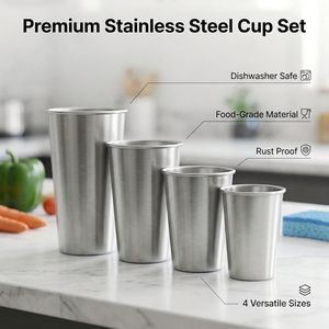 แก้วสแตนเลส 304 แบบซ้อนได้ แก้วกาแฟ ราคาสุดคุ้ม - Product Image 3