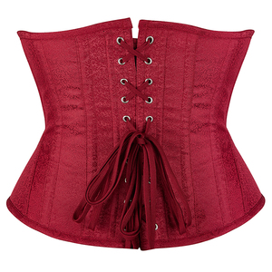 <span class=keywords><strong>Corset</strong></span> sous le buste gothique Steampunk <span class=keywords><strong>rouge</strong></span> 14 os en acier Corselet de mise en forme du corps - Product Image 2
