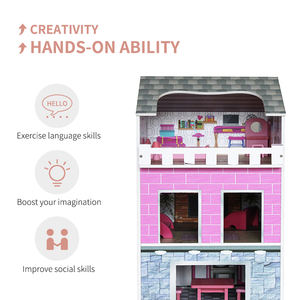 Juguetes plegables multifuncionales para bebés, <span class=keywords><strong>casa</strong></span> de <span class=keywords><strong>muñecas</strong></span> con muebles en miniatura, venta al por mayor - Product Image 3