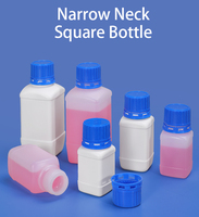 Bouteilles carrées en plastique sans BPA avec bouchon à vis, conteneurs vides pour liquides chimiques, étanches, en PEHD, anti-corrosion, fourniture directe usine
