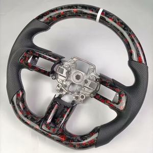 Volante de Fibra de Carbono Forjado Rojo Personalizado para <span class=keywords><strong>Ford</strong></span> Mustang Coupe 2015-2023 <span class=keywords><strong>Shelby</strong></span> S550 5.0L GT 350 500 - Product Image 5