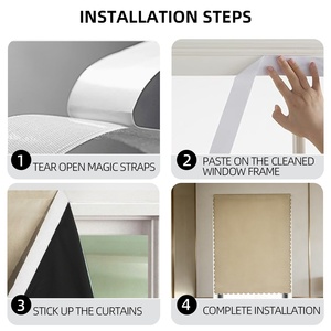 Echo Echo Zanyuxuan - Toldo <span class=keywords><strong>de</strong></span> Poliéster Moderno y Sencillo con Protección Solar, Instalación sin Perforaciones, Adhesivo Mágico, 100% Sombreado Completo, Envío Internacional Inmediato - Product Image 2