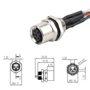 Nhà Máy Tùy Chỉnh M8 Vòng Hàng Không Cắm Ổ Cắm 2/3/4/5/6/8 Pins <span class=keywords><strong>IP67</strong></span> Không Thấm Nước Phía Trước Trở Lại Gắn Kết Nam Nữ Kết Nối - Product Image 5