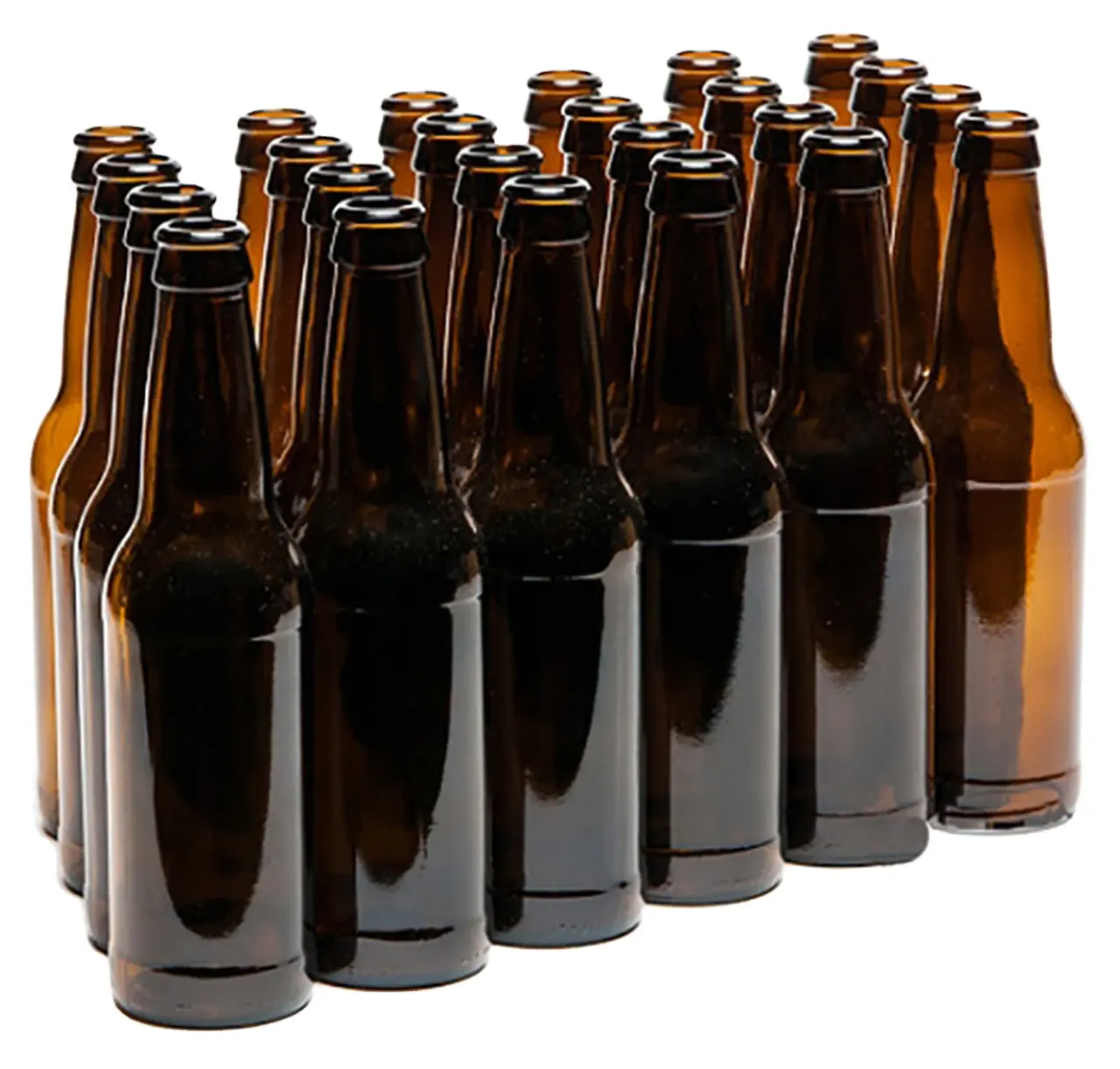 炭酸化圧力に耐える出荷の準備ができています12オンスのロングネック琥珀色のビール瓶クラウンキャップ