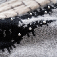 Pull à manches longues décontracté pour femmes, pull à col rond d'hiver, et haut en tricot ample en cachemire 100%, logo personnalisable