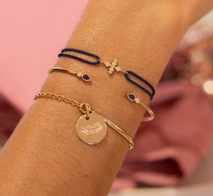 Phụ Nữ Đồ Trang Sức Cưới Tùy Chỉnh PVD Mạ Vàng Nửa Bangle Và Chuỗi Với Khắc Huy Chương Biểu Tượng Đĩa Quyến Rũ Vàng Trang Sức Vòng Đeo Tay - Product Image 4