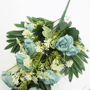 <span class=keywords><strong>Flores</strong></span> funerarias al por mayor de fábrica, <span class=keywords><strong>flores</strong></span> artificiales de semi-arbusto, adecuadas para decoración de lápidas de cementerio, Memorial - Product Image 4