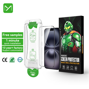 Protector de Pantalla de Vidrio Templado 9H Antirrayaduras con Marco de Fácil Instalación para <span class=keywords><strong>iPhone</strong></span> 12 13 <span class=keywords><strong>14</strong></span> 15 16 17 18 Pro Max - Product Image 1
