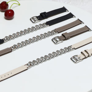 Hublot 시계 팔찌 남성 여성 20mm 럭셔리 스테인레스 스틸 및 가죽 시계 더블 스트랩 삼성 갤럭시 시계 6 - Product Image 6