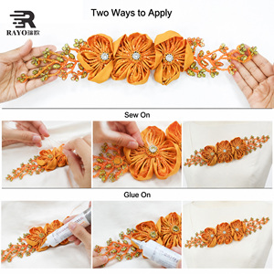 Apliques Clásicos 3D con Cuentas y Borlas, Adornos de Cristal con Pedrería para Coser, Accesorios Decorativos para Vestidos de Novia y Corsés - Product Image 6