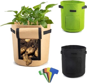 Tas penanam tomat PE tebal 10 galon kantung kecil penumbuh kentang <span class=keywords><strong>3</strong></span>/7 galon pegangan jendela panen tas tumbuh nyaman dibawa - Product Image 3