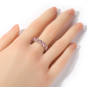Anillo de corazón de Venta caliente, anillos de moda de circón de Piedra Rosa, joyería fina, precio bajo, joyería de Hip Hop de alta calidad, anillo fino para mujer - Product Image 6