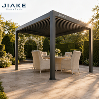 Pergola en aluminium Jiake OEM 6063-T5 avec toit à lames motorisées pour aménagement paysager, cour, jardin, patio, pavillon, projet extérieur