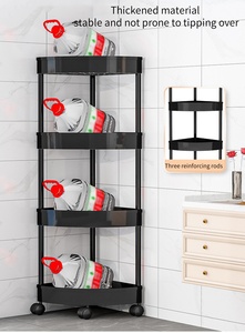 Inodoro de pie <span class=keywords><strong>sin</strong></span> perforación de <span class=keywords><strong>agujeros</strong></span>, estante de almacenamiento de esquina de <span class=keywords><strong>baño</strong></span>, estante triangular de esquina de inodoro móvil - Product Image 2