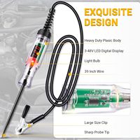 Testeur de circuit automobile numérique LED 3-48V, testeur de tension de circuit automobile, testeur de lumière LED automobile