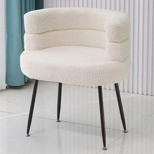 Tabouret de maquillage pour salon et chambre à coucher en peau de mouton avec pieds en métal – Vente directe usine. Vente en gros disponible. Prix réduit - Product Image 1