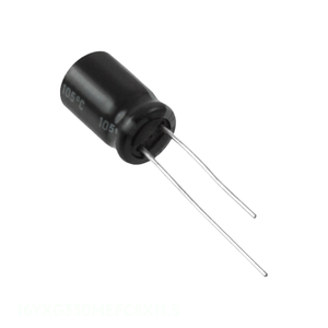 Condensador de Aluminio Original de 330 uF, 330UF, 20%, 16V, Radial TH 16YXG330MEFC8X11.5, de Orificio Pasante - Product Image 1