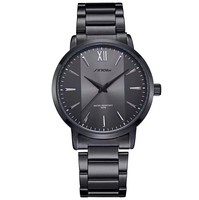 Montres de couple de luxe à mouvement Seiko, étanches, à quartz, avec bracelets en acier inoxydable noir, résistance à l'eau 3BAR, cadeau pour les amoureux