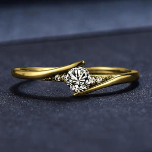 Anello di Fidanzamento H420 per Donna in Oro Massiccio 18K Placcato Rodio Nero con Diamante Taglio Brillante Rotondo, Gioielleria Fine - Product Image 2