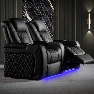 Fauteuil de massage électrique inclinable, canapé en cuir inclinable électrique avec fonction de réflexologie pour home cinéma et salon - Product Image 1