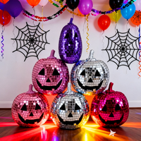 Décorations de citrouille en verre miroir pour fête d'Halloween, artisanales, écologiques, non toxiques, personnalisables en couleur et taille (CM), fabriquées sur mesure
