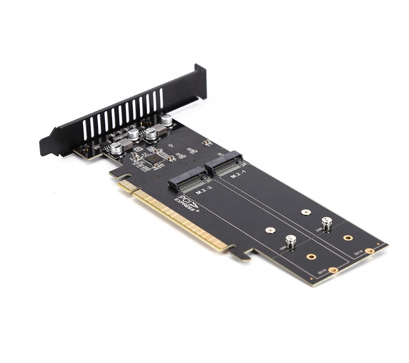 4 Bay RAID NVME to PCie Expansion Card Support 4pcs M.2 Ssd 22110 Pcie to M2 Converter Pcie 3.0 X16 Riser Card