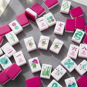 Nuove Piastrelle in Bambù Sunday 1 Navy in Brown Storage Cheeky Gifts Colorful Cowgirl Fish Tiger Clear Dandy Mahjong Pink - Product Image 1