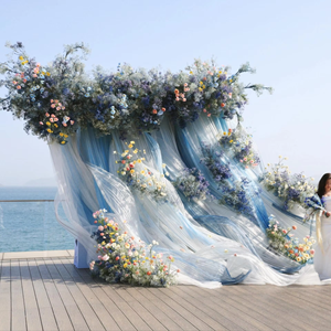 Installation artistique géante en organza de luxe pour toile de fond de mariage, décoration d'événements, sculpture en tissu et papier de grande taille - Product Image 4