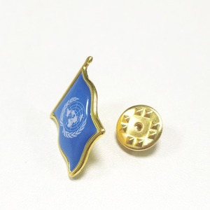 Alfileres de sombrero esmaltados personalizados al por mayor, bandera de las Naciones Unidas, Banderas del mundo, broche de aleación epoxi, insignia de recuerdo - Product Image 1