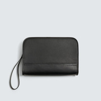 Tas Selempang Pria Custom Letter PU, Dompet Resleting, Tas Kosmetik, Tas Perlengkapan Mandi, Tas Pouch, Tas Clutch Pergelangan Tangan