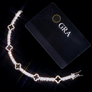 Fashion black clover <b>bracelet</b> chain VVS moissanite diamond Pass diamond tester Gold plated 925 sterling sliver GRA certificate - Product Image 1