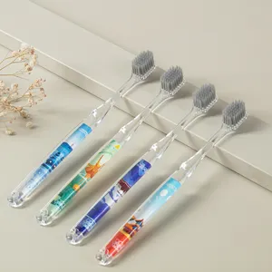 Hochwertige individuelle Zahnbürste weiche Bürsten Zahnbürste mit buntem Griff
