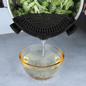 Panier de drainage multifonctionnel en silicone pour la cuisine domestique, passoire pour le lavage des légumes, vente en gros - Product Image 2