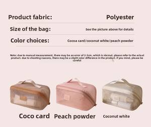 กระเป๋าใส่เครื่องสำอางแบบพกพาอเนกประสงค์ขนาดใหญ่  กระเป๋าเครื่องสำอางแบบตาข่ายโปร่งลายตัวอักษร  เป็นมิตรกับสิ่งแวดล้อม - Product Image 2