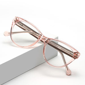 نظارات LS102 الجديدة المضادة للضوء الأزرق بإطار كبير على شكل عين القطة ونمط هندسي عصري للنساء ذوات الوجوه المستديرة - Product Image 1