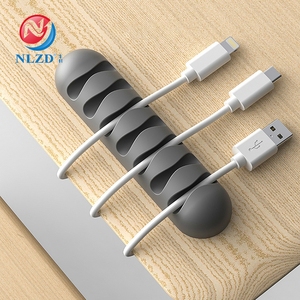 Desk Cable Organizer Wire Winder Storage Holder Silicone Protector Management Cable Clips