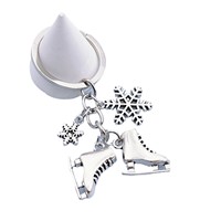 Femmes bricolage personnalisé glace flocon de neige pendentif patins à roulettes porte-clés accessoires de mode alliage matériel pour toujours cadeaux