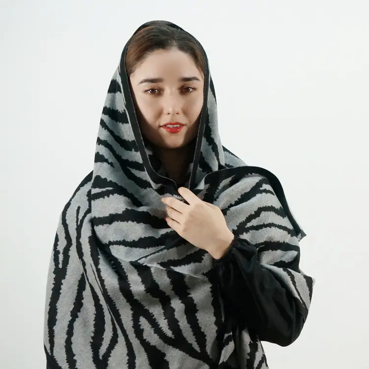 Fashion Designer etnico inverno ghepardo pashmina scialle leopardo cashmere sciarpa kashmiri viscosa Hijab jersey per le donne musulmane